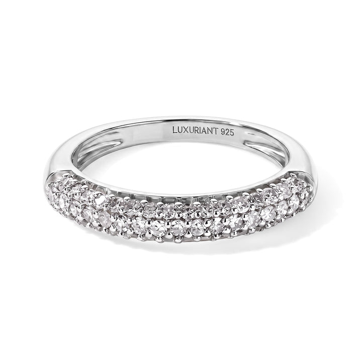 Luxuriant - Lab Grown Diamond (SI/G-H) Band Ring in Rhodium Overlay Sterling Silver 0.50 Ct. 8740987 1