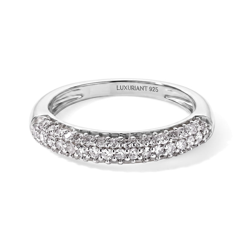 Luxuriant - Lab Grown Diamond (SI/G-H) Band Ring in Rhodium Overlay Sterling Silver 0.50 Ct._8740987