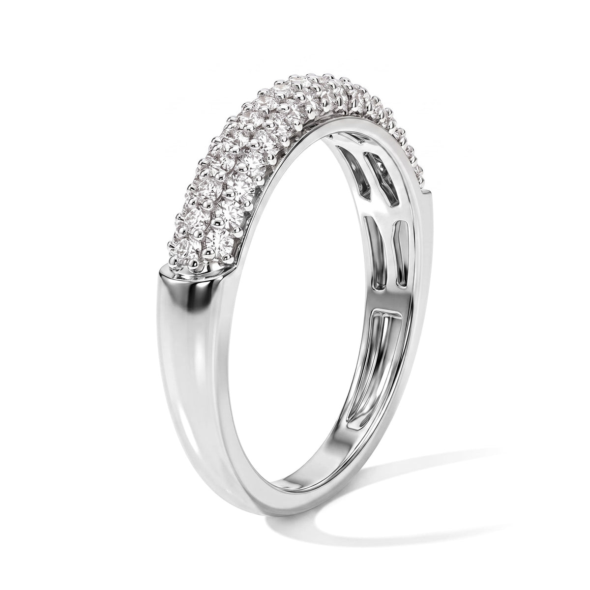 Luxuriant - Lab Grown Diamond (SI/G-H) Band Ring in Rhodium Overlay Sterling Silver 0.50 Ct. 8740987 4