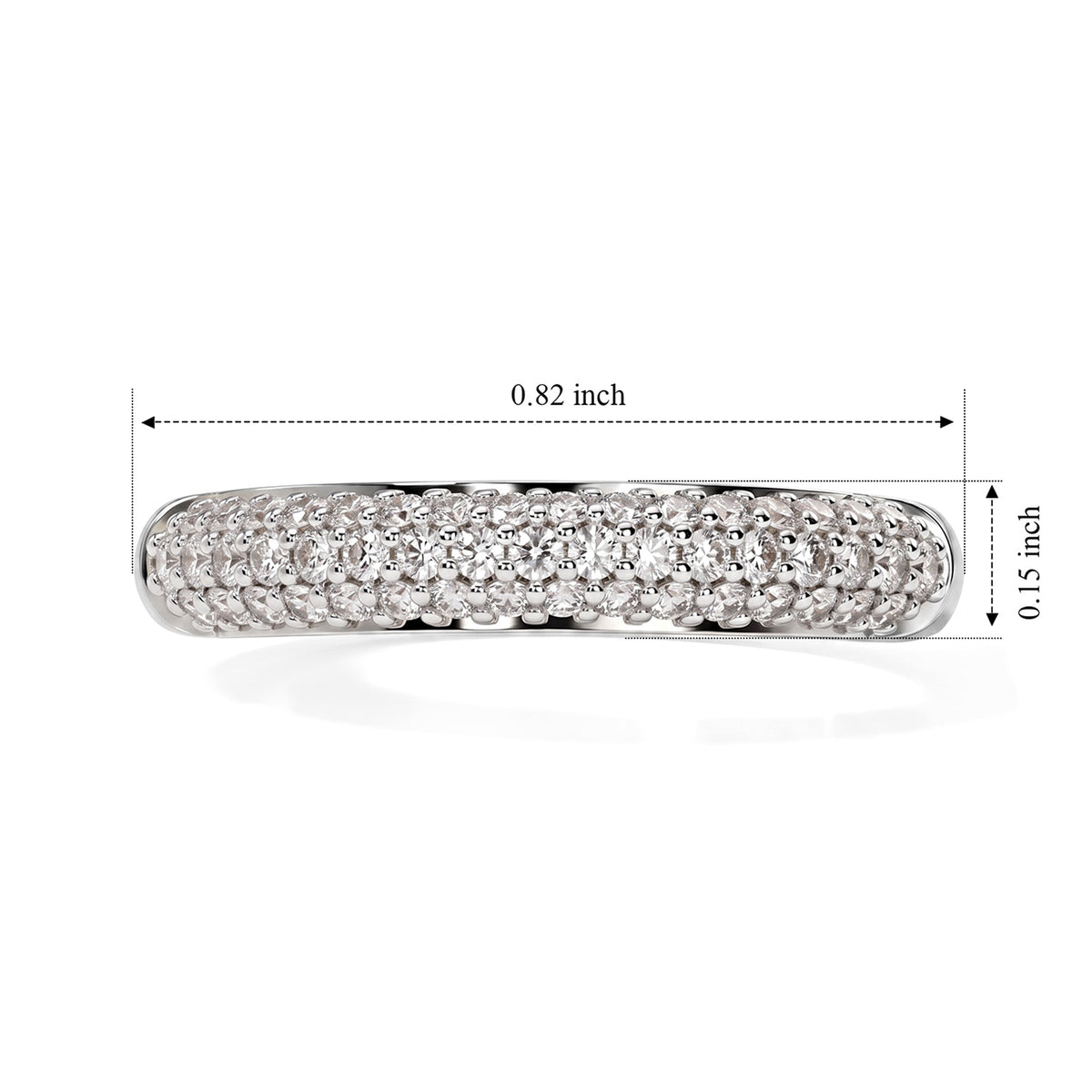 Luxuriant - Lab Grown Diamond (SI/G-H) Band Ring in Rhodium Overlay Sterling Silver 0.50 Ct. 8740987 6