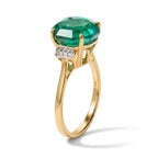 D'Joy - Colombian Colour Emeraldine Quartz & White Zircon Ring in Yellow Gold Plated Sterling Silver 4.70 Ct._8741332_2