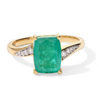 D'Joy - Colombian Colour Emeraldine Quartz & White Zircon Ring in Yellow Gold Plated Sterling Silver 2.75 Ct._8741340