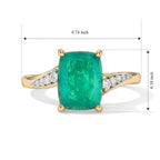 D'Joy - Colombian Colour Emeraldine Quartz & White Zircon Ring in Yellow Gold Plated Sterling Silver 2.75 Ct._8741348_4