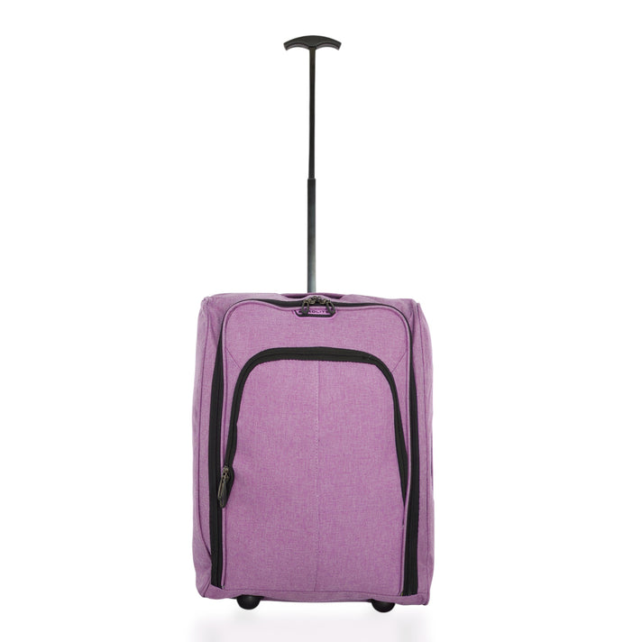 BORDLITE Cabin Bag on Wheels - Lightweight, Retractable Handle Soft Shell Carry On Flight Holdall &amp; Travel Duffel (Free Bag Allowance Approved) 50x35x20 CM - Pink 8741678 1