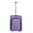 BORDLITE Cabin Bag on Wheels - Lightweight, Retractable Handle Soft Shell Carry On Flight Holdall & Travel Duffel (Free Bag Allowance Approved) 50x35x20 CM - Purple_8741680