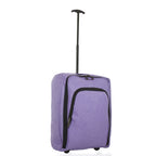 BORDLITE Cabin Bag on Wheels - Lightweight, Retractable Handle Soft Shell Carry On Flight Holdall & Travel Duffel (Free Bag Allowance Approved) 50x35x20 CM - Purple_8741680_1