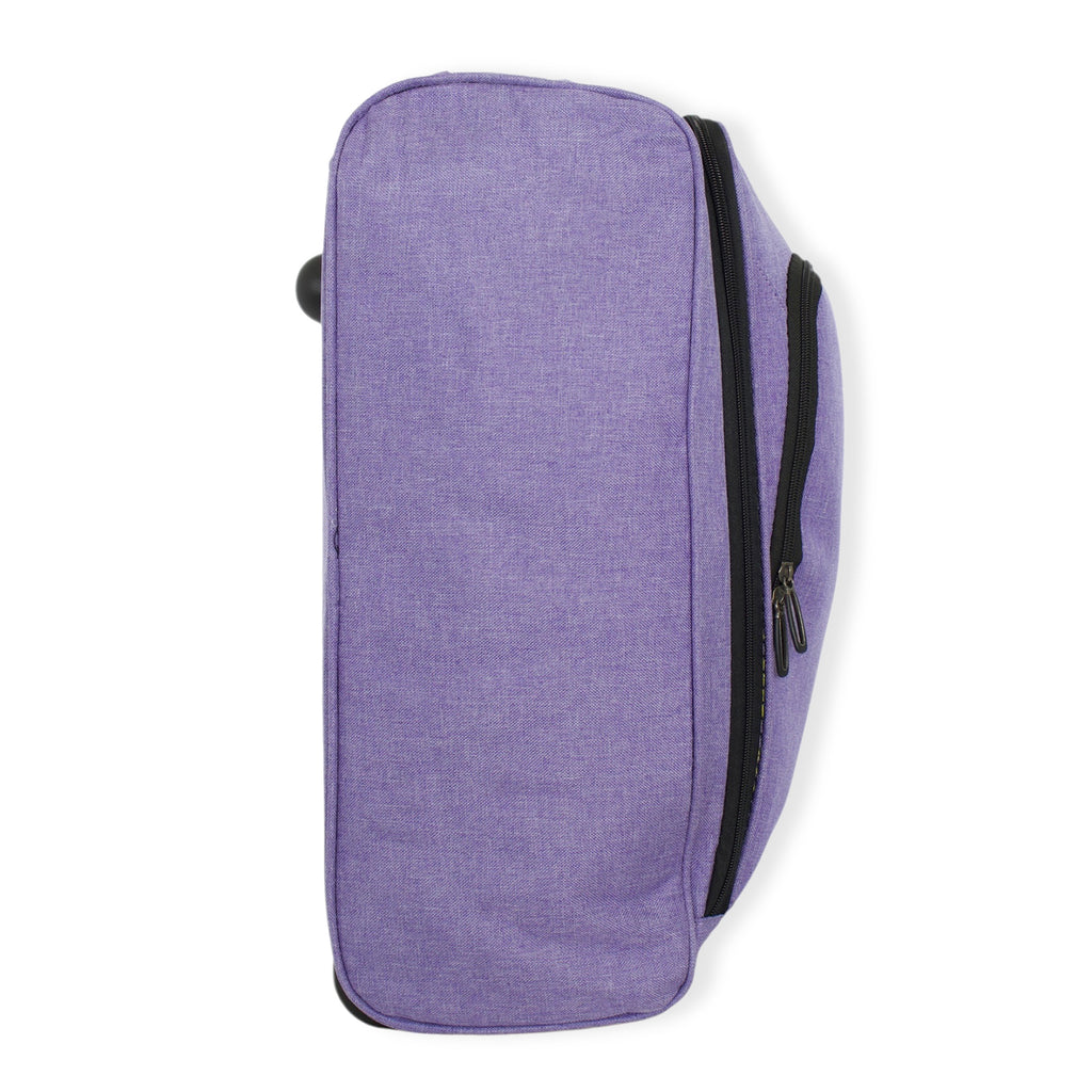 BORDLITE Cabin Bag on Wheels - Lightweight, Retractable Handle Soft Shell Carry On Flight Holdall & Travel Duffel (Free Bag Allowance Approved) 50x35x20 CM - Purple_8741680_2