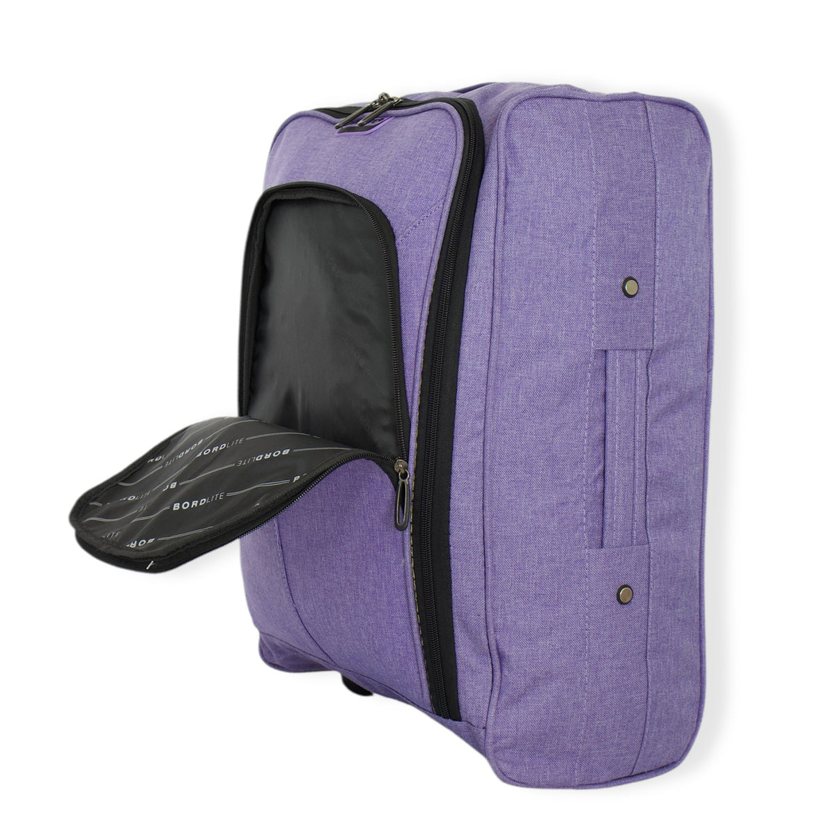 BORDLITE Cabin Bag on Wheels - Lightweight, Retractable Handle Soft Shell Carry On Flight Holdall &amp; Travel Duffel (Free Bag Allowance Approved) 50x35x20 CM - Purple V32575041 3