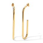 Paperclip-Shaped Hoop Earring with Push Back_8741963