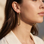 Paperclip-Shaped Hoop Earring with Push Back_8741963_1