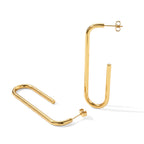 Paperclip-Shaped Hoop Earring with Push Back_8741963_3