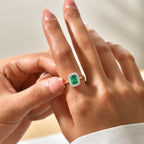 Tony Diniz Collection - 14K Yellow Gold AAA Gemfields Zambian Emerald & White Diamond Halo Ring 1.90 Ct, Gold Wt. 3.14 Gms_8742334_1