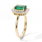 Tony Diniz Collection - 14K Yellow Gold AAA Gemfields Zambian Emerald & White Diamond Halo Ring 1.90 Ct, Gold Wt. 3.14 Gms_8742334_3