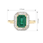 Tony Diniz Collection - 14K Yellow Gold AAA Gemfields Zambian Emerald & White Diamond Halo Ring 1.90 Ct, Gold Wt. 3.14 Gms_8742334_5