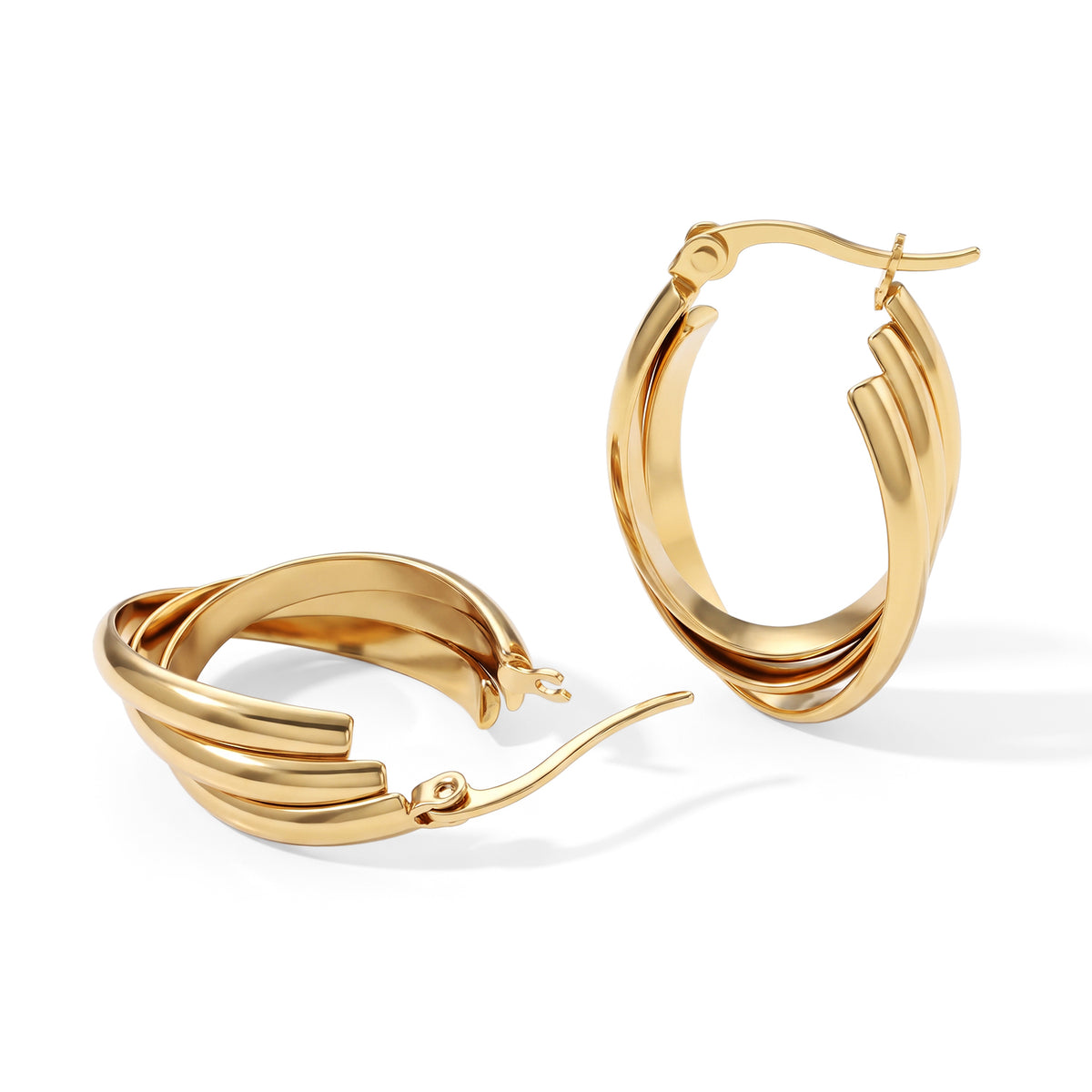 Designer Inspired- Chunky Oval Hoop Earring 8742342 3