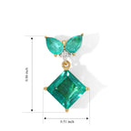 D'Joy - Colombian Colour Emeraldine Quartz & White Zircon Dangling Earring with Push Post in Yellow Gold Plated Sterling Silver 7.85 Ct._8742638_3