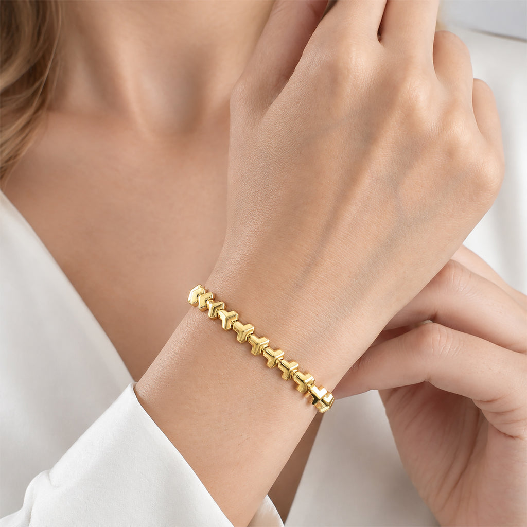 EverTrue Bronzella Collection - Linking Bracelet (Size - 7.5) in 18K Gold Plating_8742763_2