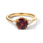 Luxuriant Rhodolite Garnet, Lab Grown Diamond 3 Stone Ring in 18K YG VermeilSterling Silver  1.750  Ct._8743896