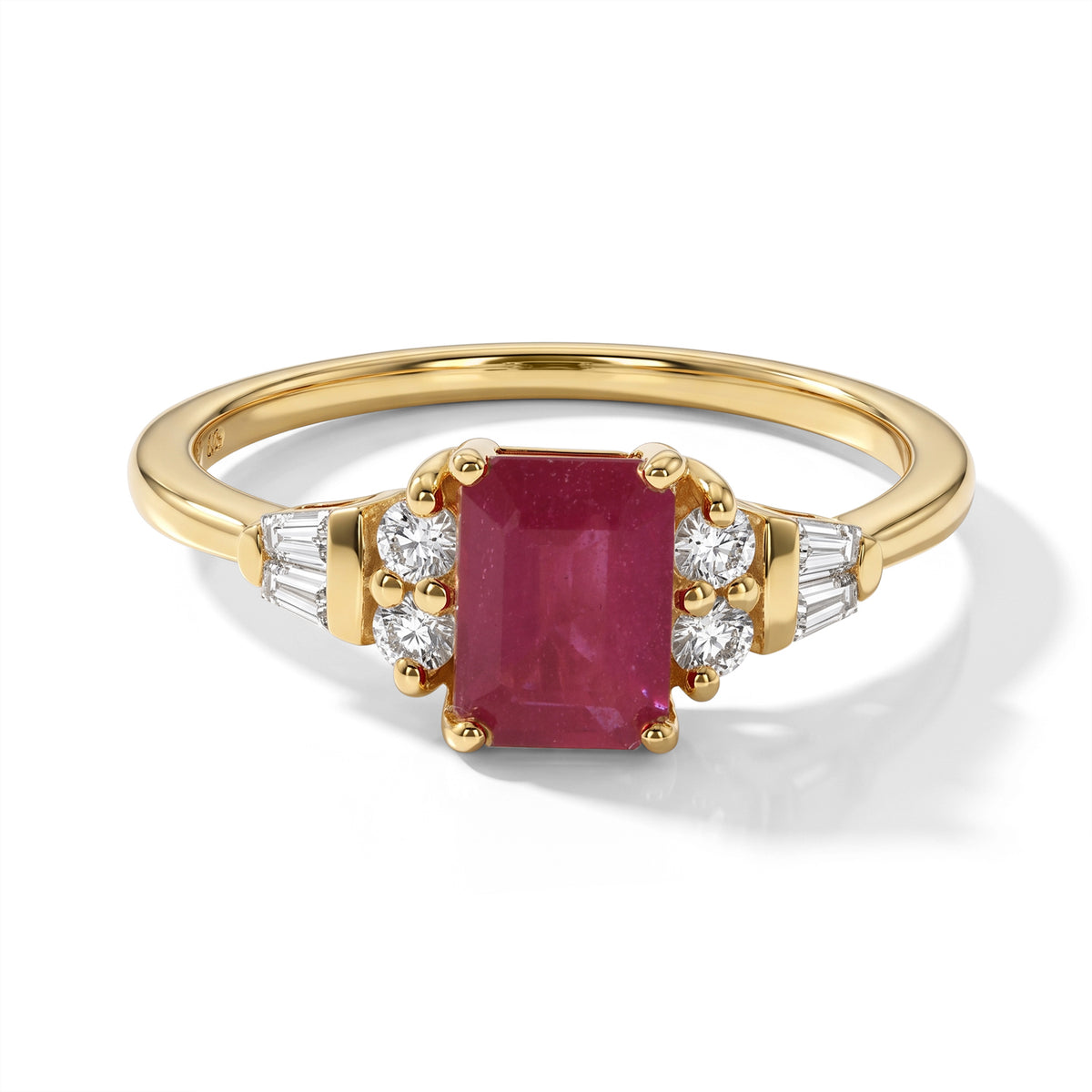 D'Joy Fissure Filled Ruby, Moissanite Ring in 18K YG PlatingSterling Silver  1.710  Ct. 8743925 0