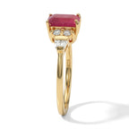 D'Joy - Fissure Filled Ruby & Moissanite Ring in 18K Yellow Gold Plated Sterling Silver 1.70 Ct._8743925_1