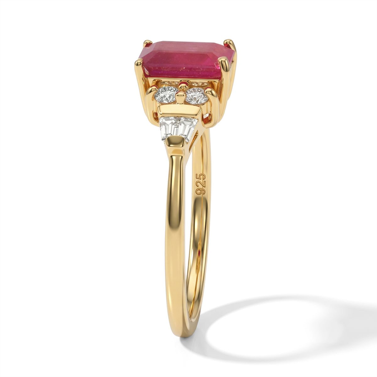 D'Joy Fissure Filled Ruby, Moissanite Ring in 18K YG PlatingSterling Silver  1.710  Ct. 8743925 1