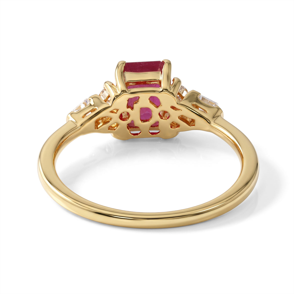 D'Joy Fissure Filled Ruby, Moissanite Ring in 18K YG PlatingSterling Silver  1.710  Ct. 8743925 2