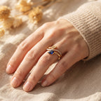 D'Joy Diffused Blue Sapphire, White Zircon Ring in 18K YG PlatingSterling Silver  1.230  Ct._8744028_1