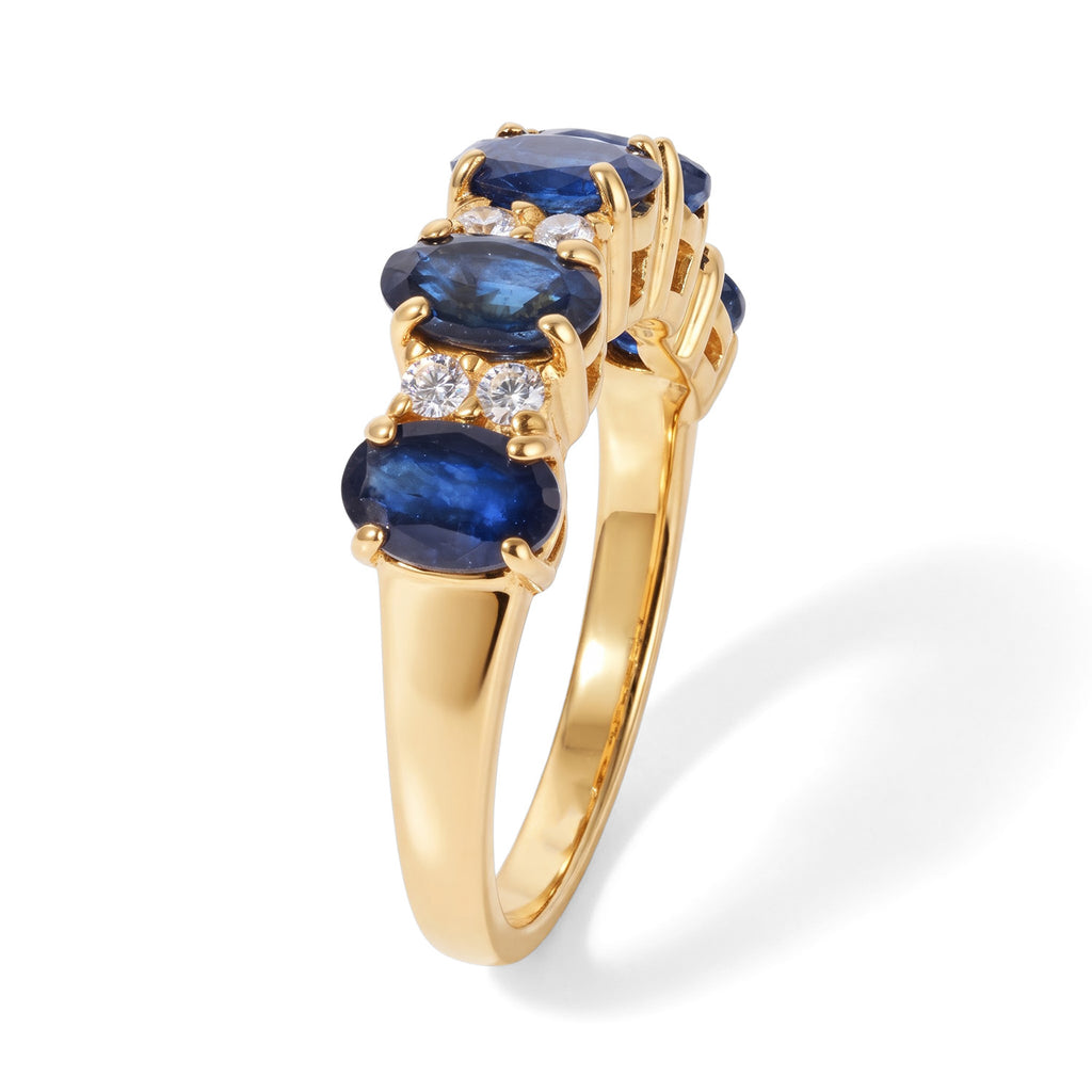 D'Joy Diffused Blue Sapphire, White Zircon Ring in 18K YG PlatingSterling Silver  3.360  Ct._8744151_2