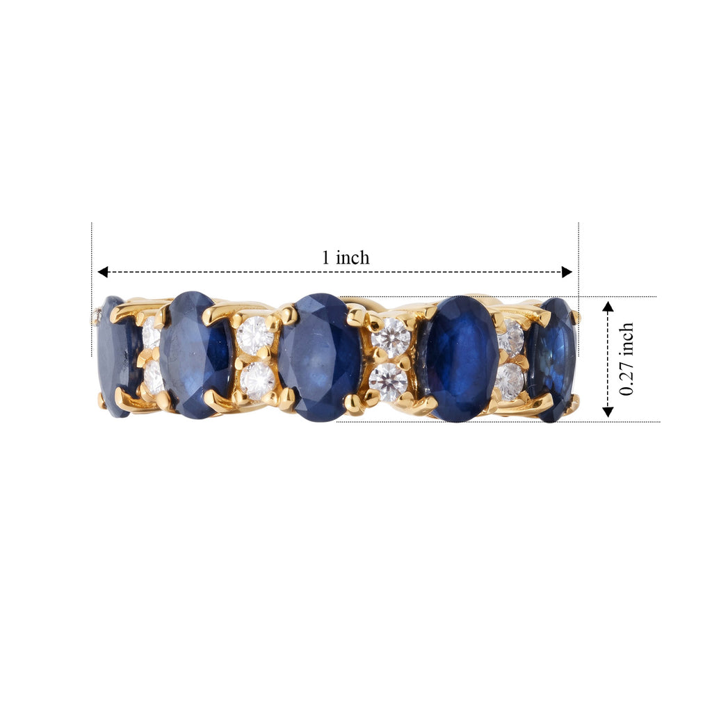 D'Joy Diffused Blue Sapphire, White Zircon Ring in 18K YG PlatingSterling Silver  3.360  Ct._8744151_3