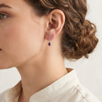D'Joy - Rhodolite Garnet & White Zircon Dangling Earring with Push Back in Platinum Overlay Sterling Silver 2.11 Ct._8744156_2