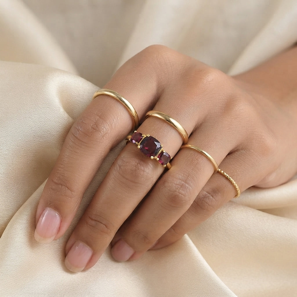 D'Joy Rhodolite Garnet 3 Stone Ring Sterling Silver  1.960  Ct._8744167_2