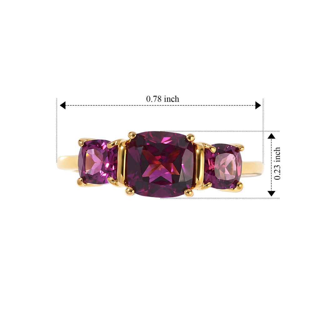 D'Joy Rhodolite Garnet 3 Stone Ring Sterling Silver  1.960  Ct._8744167_5