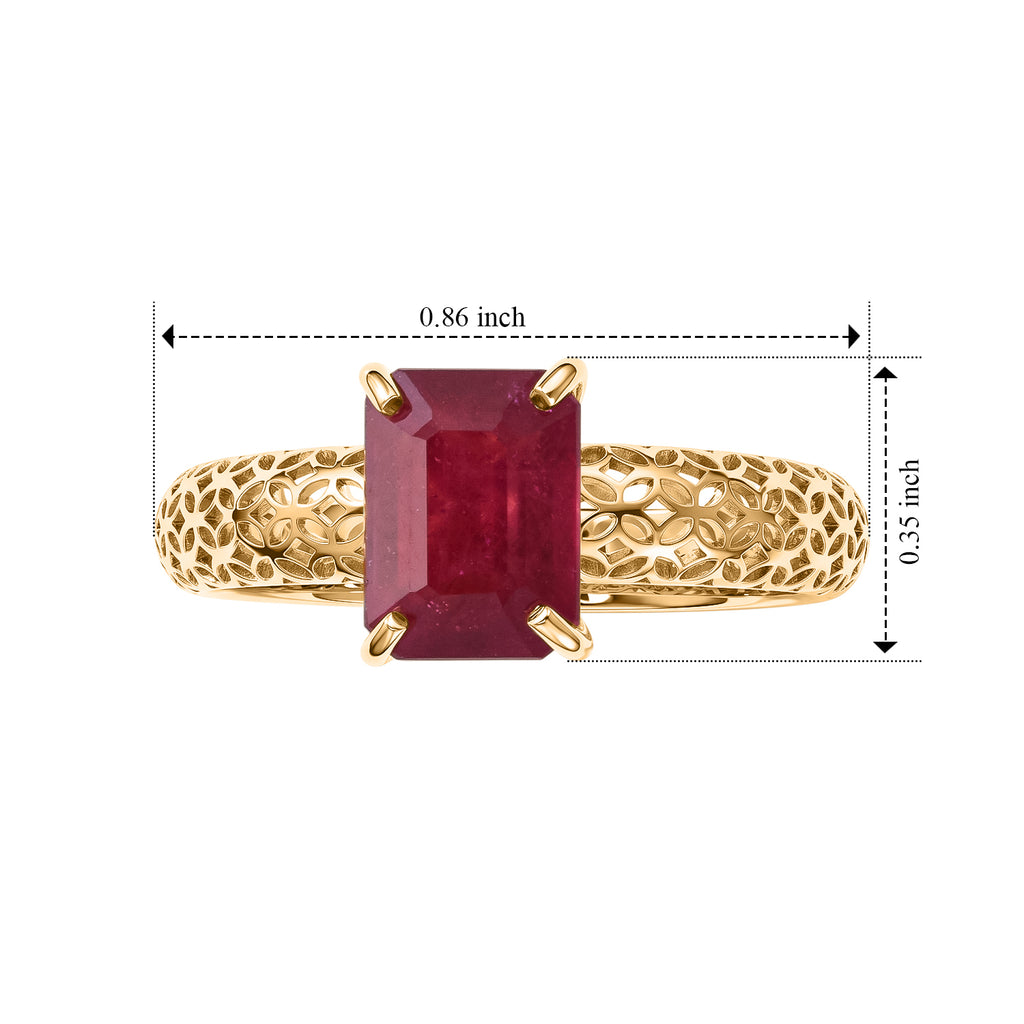D'Joy - Fissure Filled Ruby Solitaire Ring in Yellow Gold Plated Sterling Silver 1.95 Ct._8744302_3
