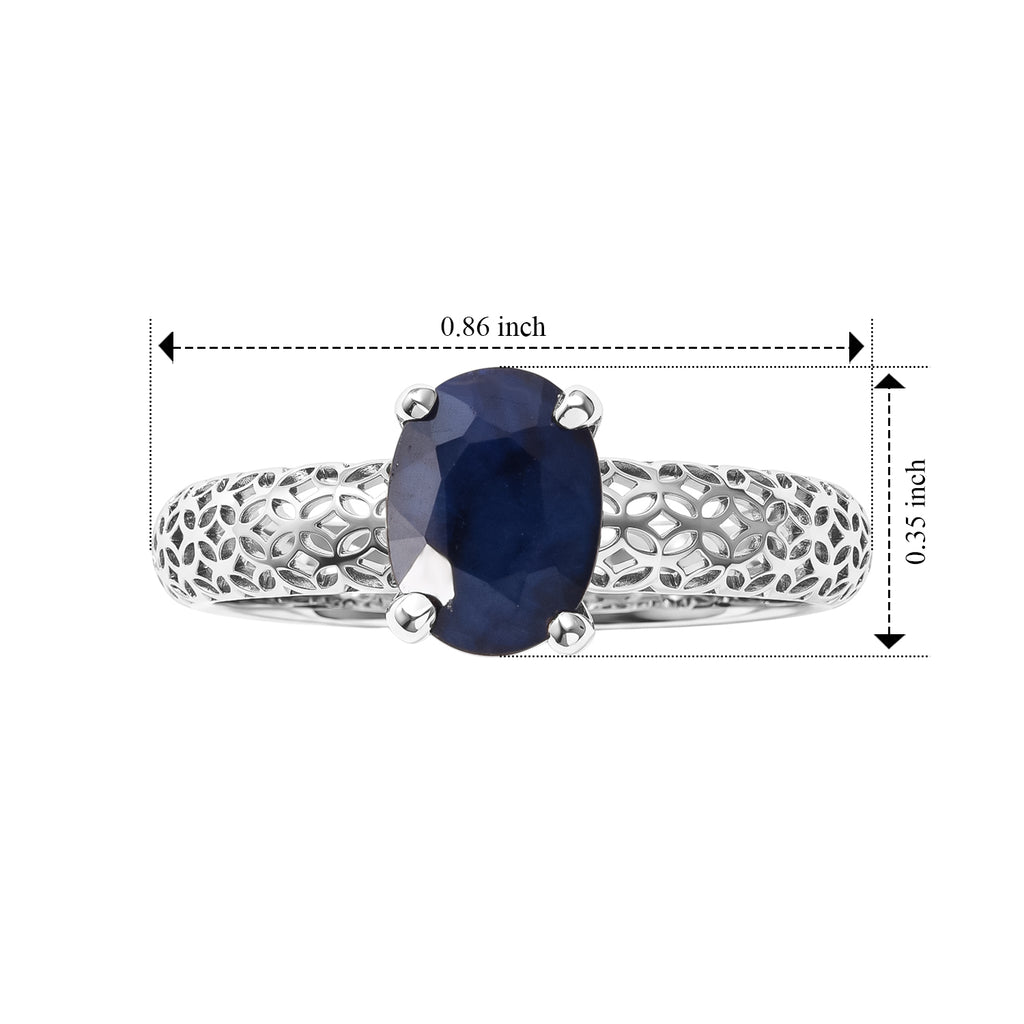 D'Joy Diffused Blue Sapphire Ring in Platinum OverlaySterling Silver  1.650  Ct._8744317_4