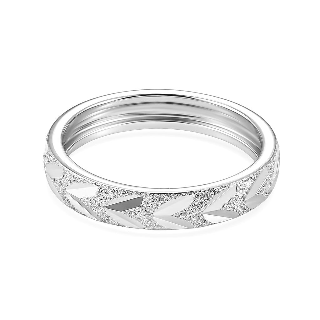 Platinum Overlay Sterling Silver Diamond Cut Band Ring_8744371