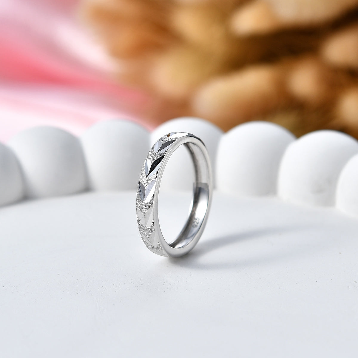 Yellow Gold Plated Sterling Silver Band Ring V32642511 3