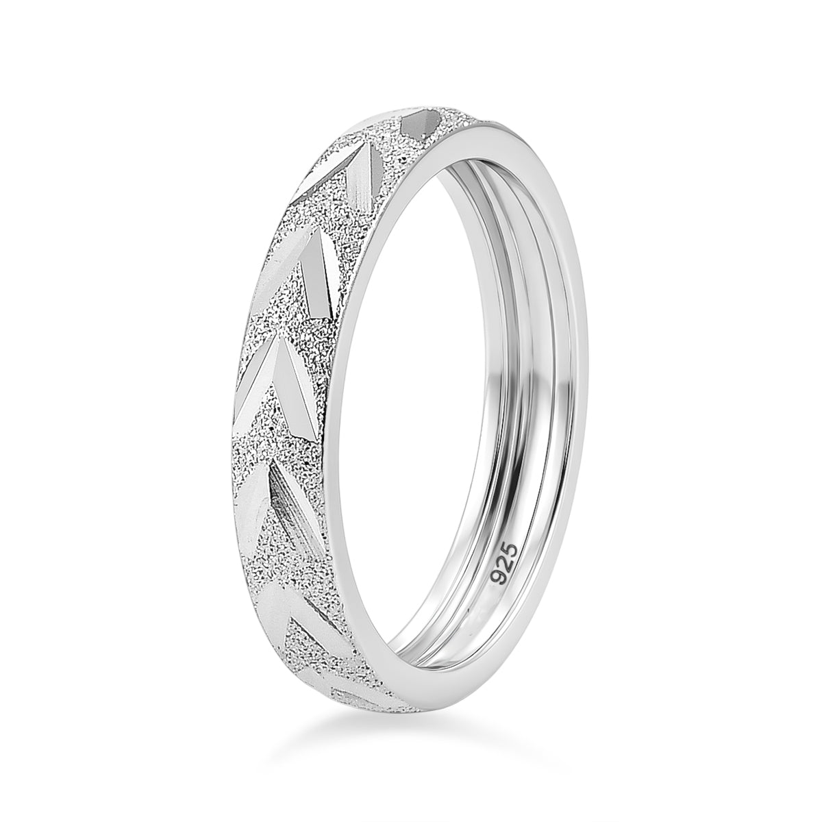 Yellow Gold Plated Sterling Silver Band Ring V32642511 5