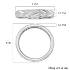 Platinum Overlay Sterling Silver Diamond Cut Band Ring_8744371_5