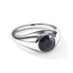 D'Joy - Diffused Blue Sapphire Solitaire Ring in Rhodium Overlay Sterling Silver 1.90 Ct._8744596