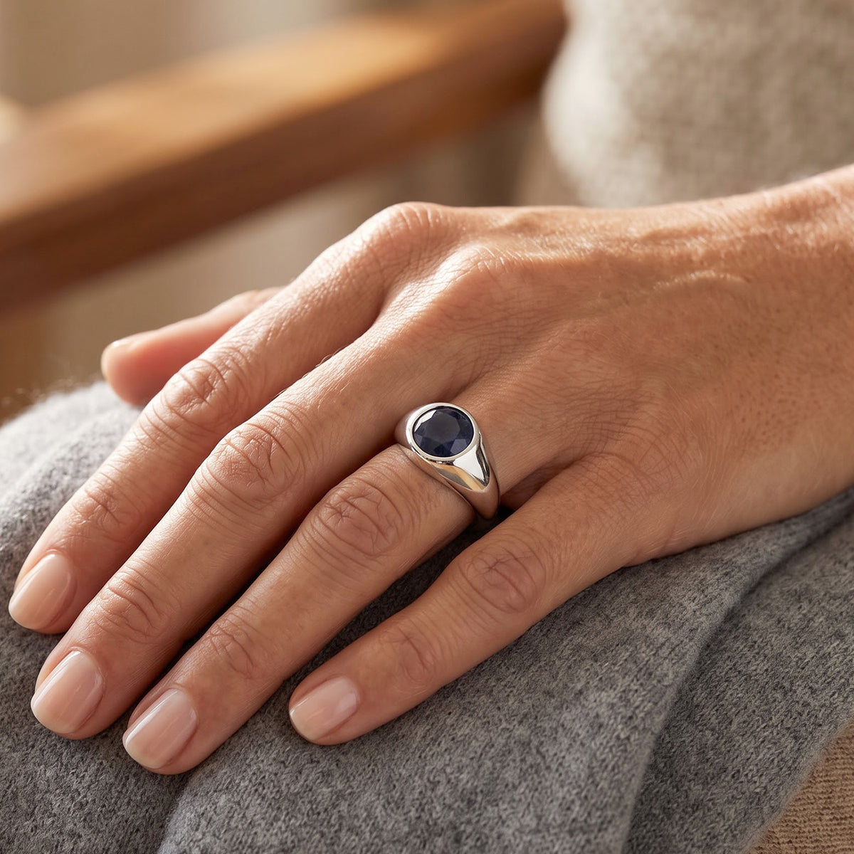 D'Joy - Diffused Blue Sapphire Solitaire Ring in Rhodium Overlay Sterling Silver 1.90 Ct. 8744596 1
