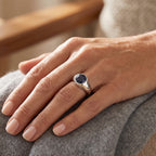 D'Joy - Diffused Blue Sapphire Solitaire Ring in Rhodium Overlay Sterling Silver 1.90 Ct._8744596_1