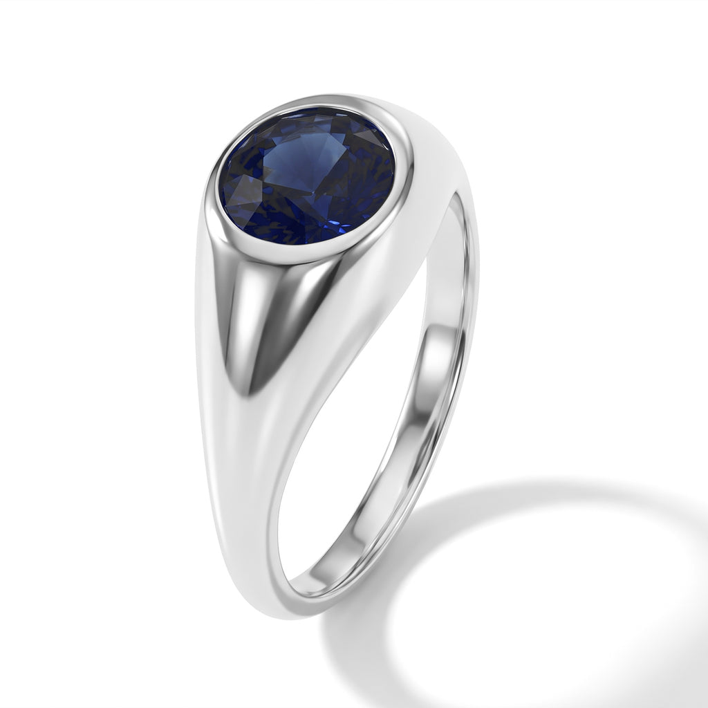 D'Joy - Diffused Blue Sapphire Solitaire Ring in Rhodium Overlay Sterling Silver 1.90 Ct._8744596_2