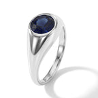 D'Joy - Diffused Blue Sapphire Solitaire Ring in Rhodium Overlay Sterling Silver 1.90 Ct._8744596_2