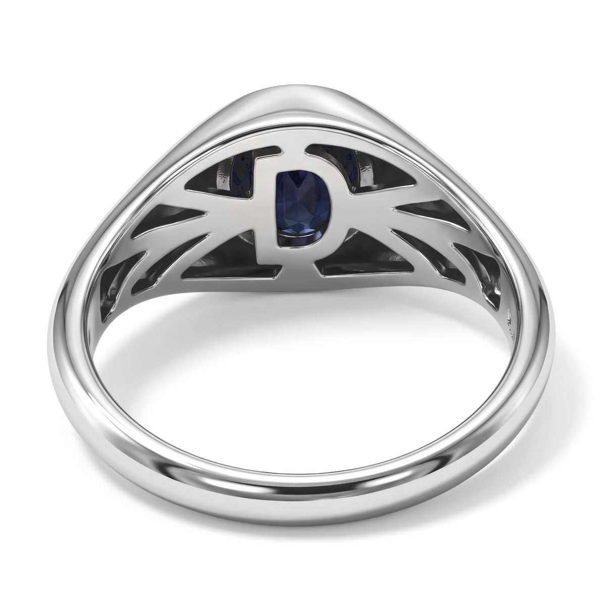 D'Joy - Diffused Blue Sapphire Solitaire Ring in Rhodium Overlay Sterling Silver 1.90 Ct. 8744596 3