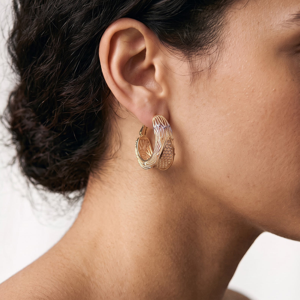 Twisted Rope Hoop Earring with Clasp 8744641 1