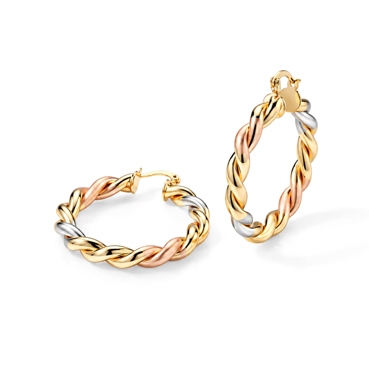 Twisted Hoop Earring in Tri Colour Enameling with Clasp 8744649 0
