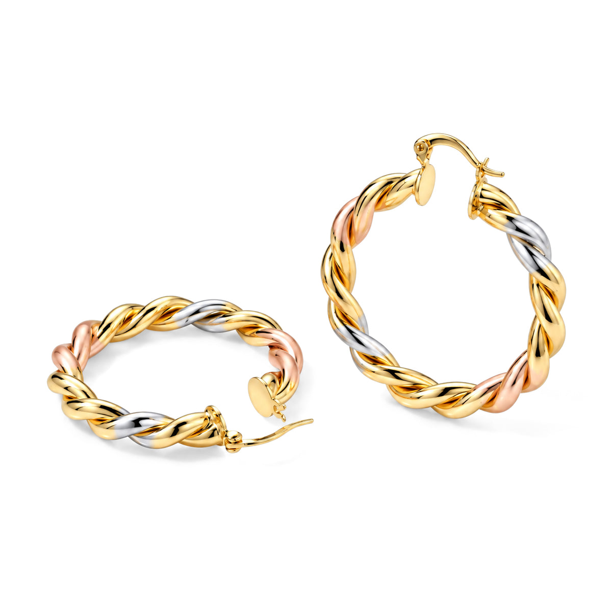Twisted Hoop Earring in Tri Colour Enameling with Clasp 8744649 3