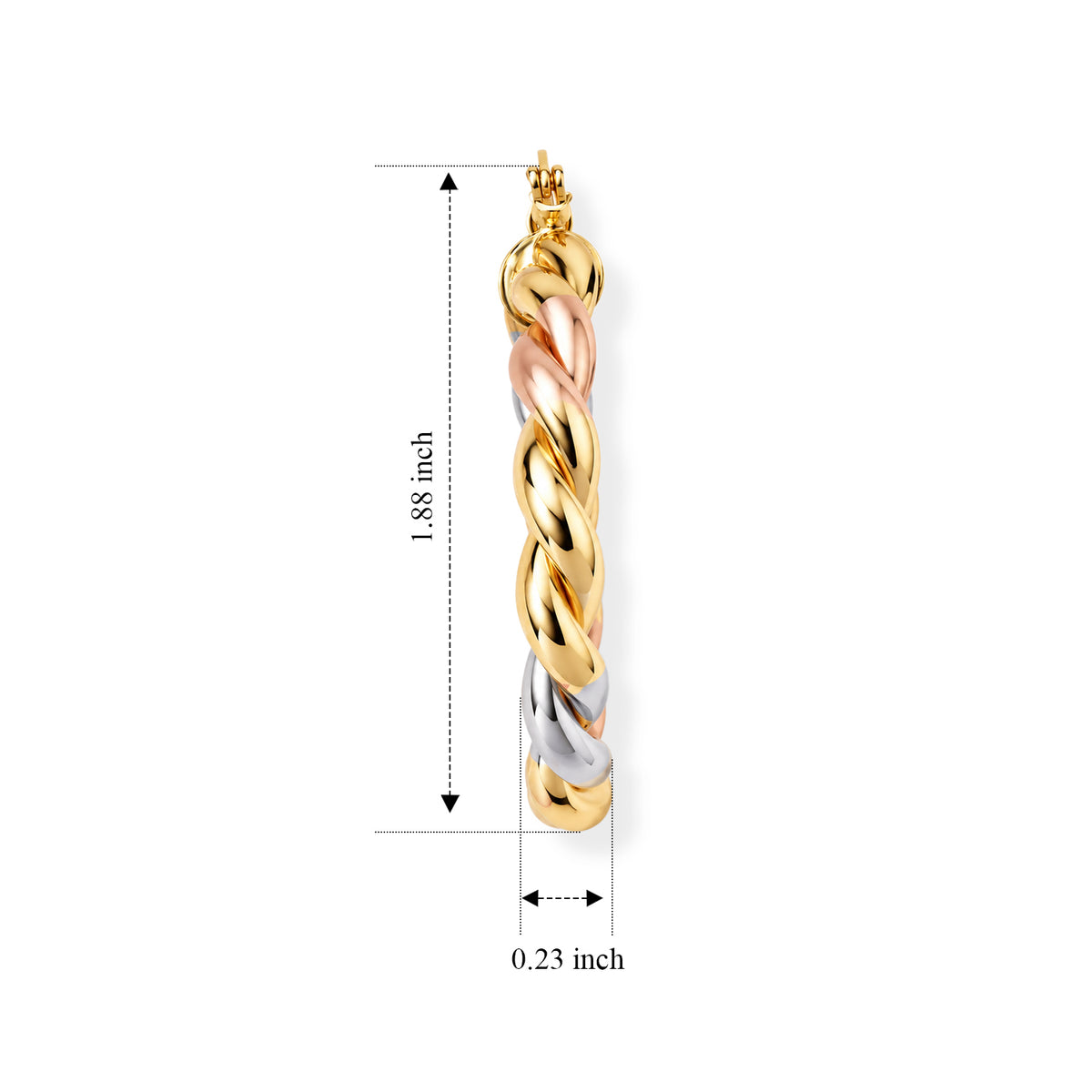 Twisted Hoop Earring in Tri Colour Enameling with Clasp 8744649 4