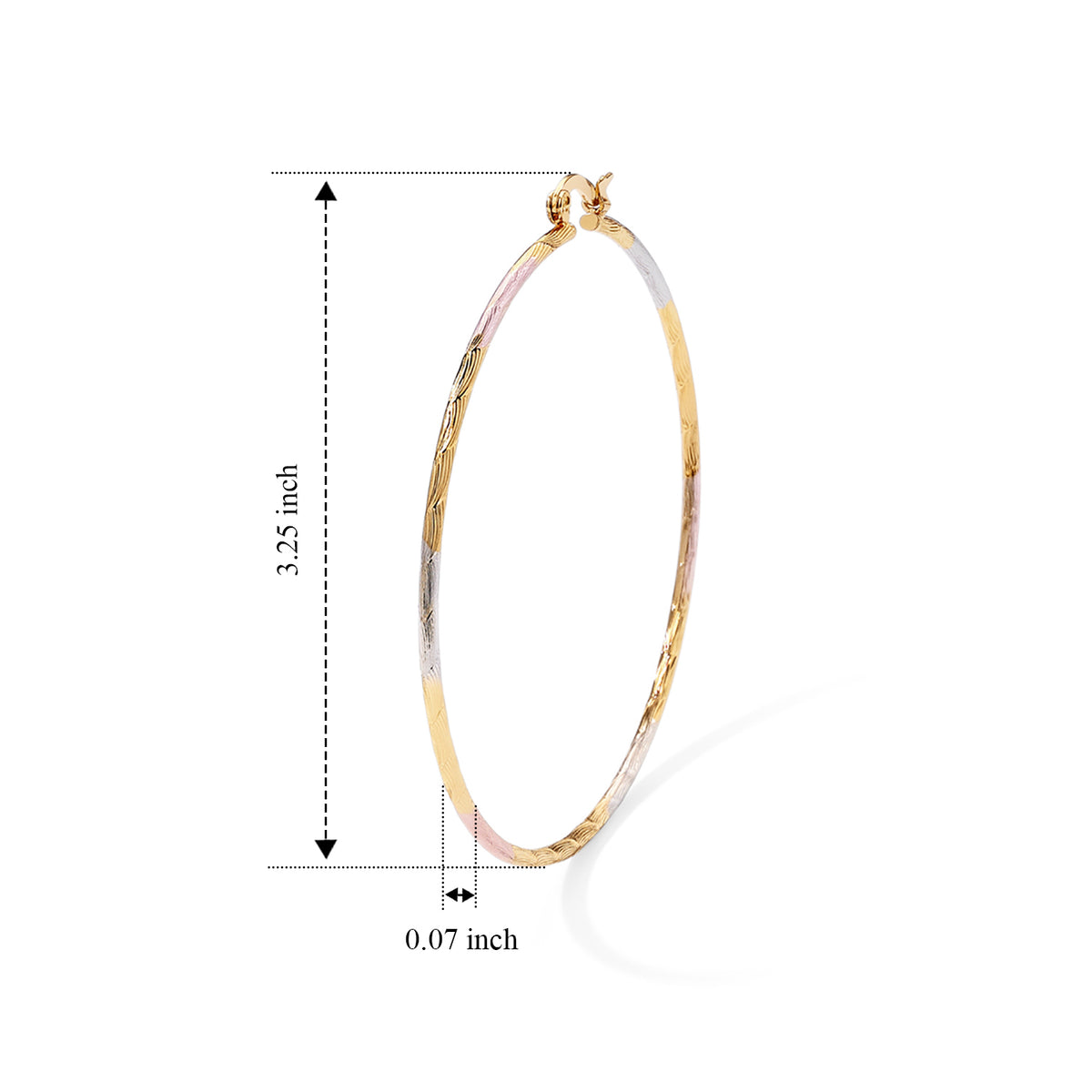 Textured Large Hoop Earring with Clasp 8744662 2