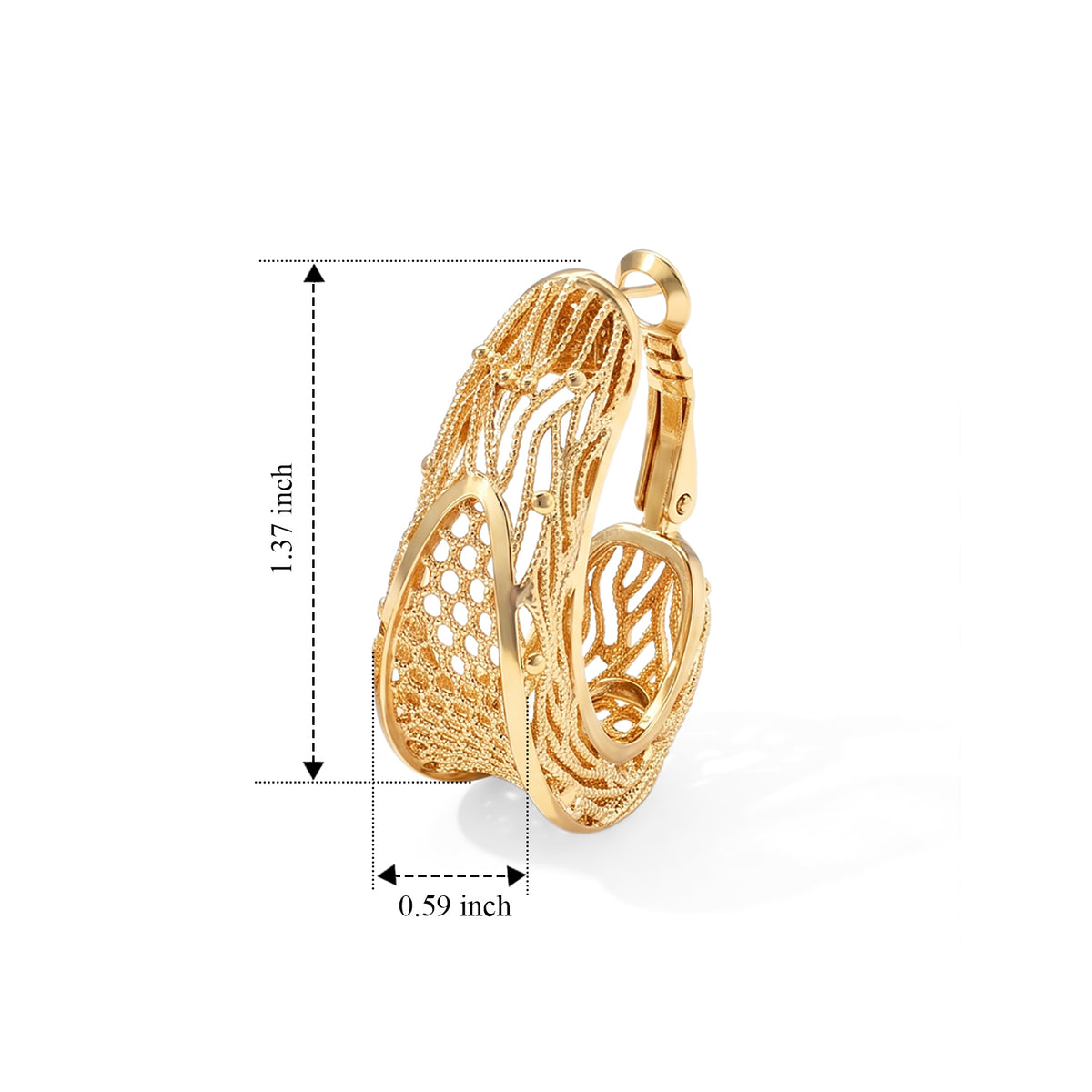 Textured Disc Drop Earring with Clasp 8744737 3